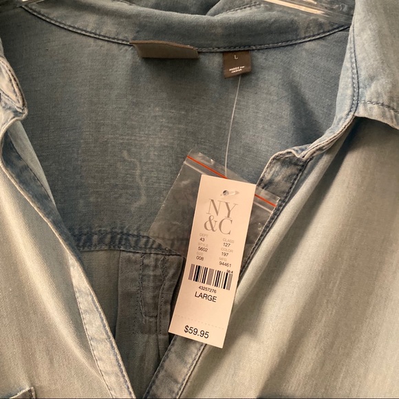 Ny &co | light Blue v-neck lyocell top - Picture 4 of 6